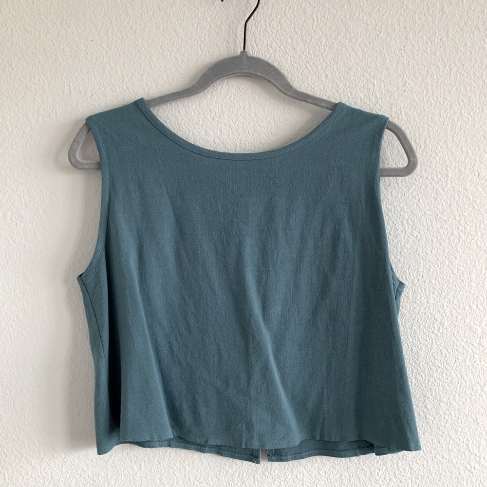 Light Teal Linen Top and Shorts Matching Set